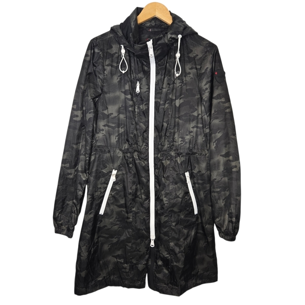 Pajar Womens Camoflauge Packable Water Repellent Long Rain Jacket Large